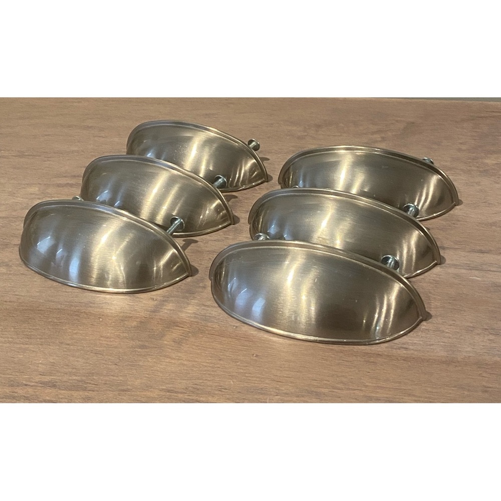 **FINAL PRICE**  Brush Nickel Drawer pulls & nails -- Set of 6
